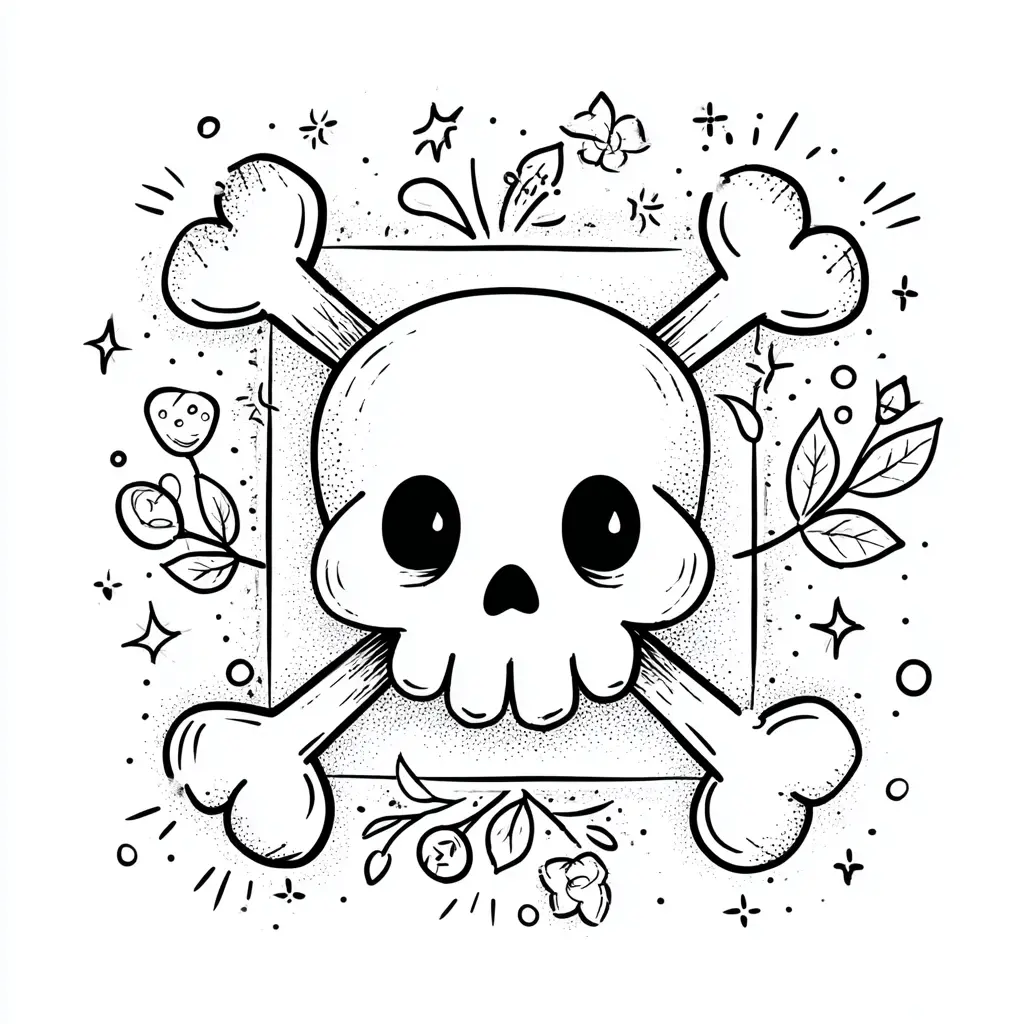 Dibujos de Halloween para colorear | CRÁNEO Y HUESOS Dibujos de Halloween para colorear | CRÁNEO Y HUESOS