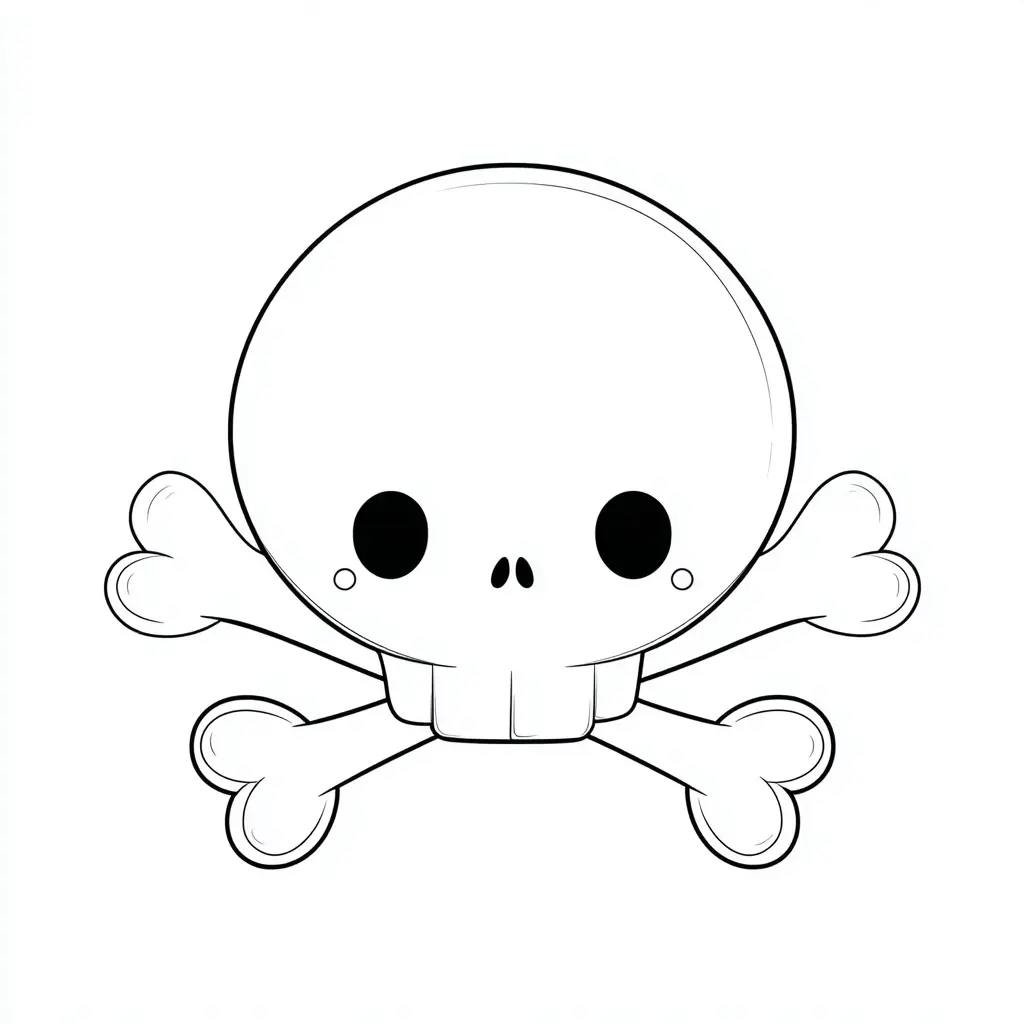 Dibujos de Halloween para colorear | CALAVERA Y HUESOS KAWAII Dibujos de Halloween para colorear | CALAVERA Y HUESOS KAWAII