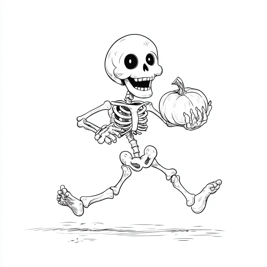 Dibujos de Halloween para colorear | ESQUELETO CON CALABAZA Dibujos de Halloween para colorear | ESQUELETO CON CALABAZA