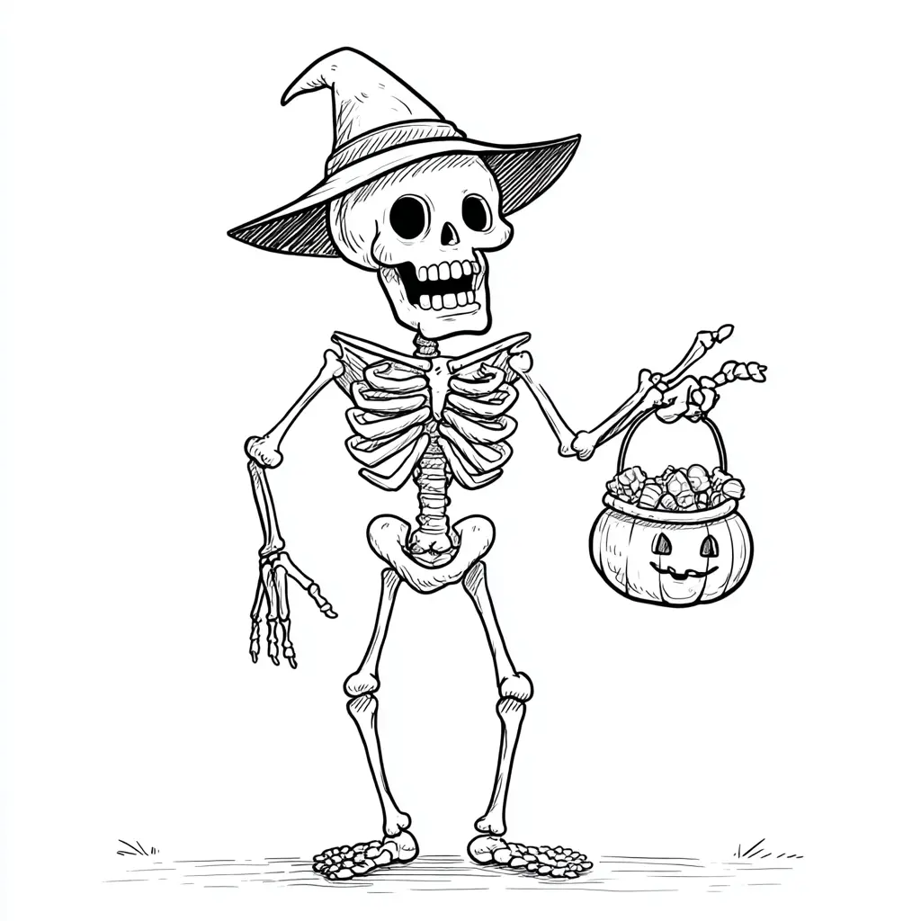 Dibujos de Halloween para colorear | ESQUELETO EN HALLOWEEN Dibujos de Halloween para colorear | ESQUELETO EN HALLOWEEN