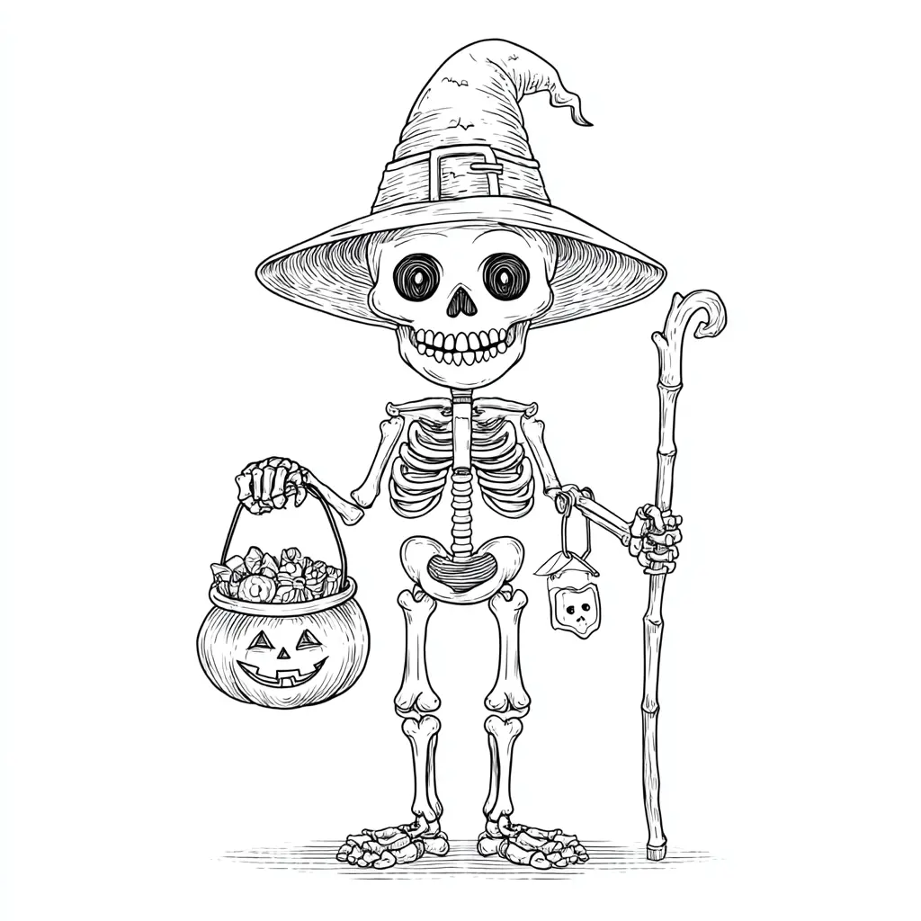 Dibujos de Halloween para colorear | ESQUELETO HALLOWEEN Dibujos de Halloween para colorear | ESQUELETO HALLOWEEN