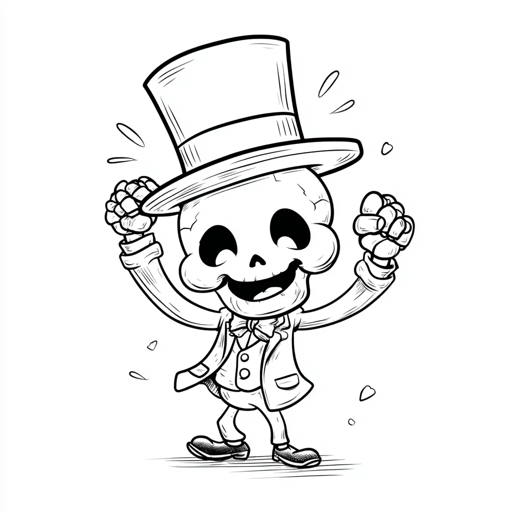 Dibujos de Halloween para colorear | ESQUELETO FELIZ Dibujos de Halloween para colorear | ESQUELETO FELIZ