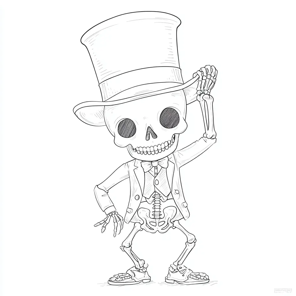 Dibujos de Halloween para colorear | ESQUELETO CON PAJARITA Dibujos de Halloween para colorear | ESQUELETO CON PAJARITA