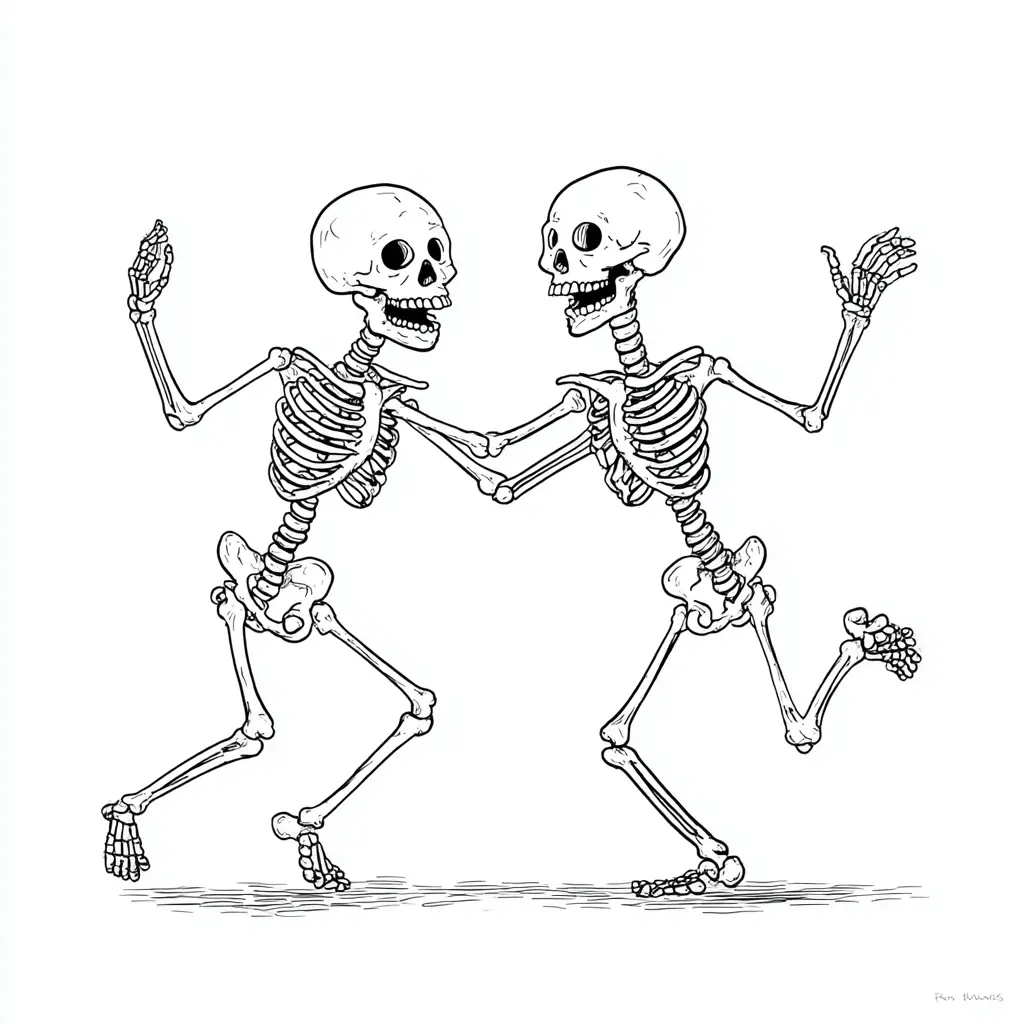 Dibujos de Halloween para colorear | ESQUELETOS FELICES Dibujos de Halloween para colorear | ESQUELETOS FELICES