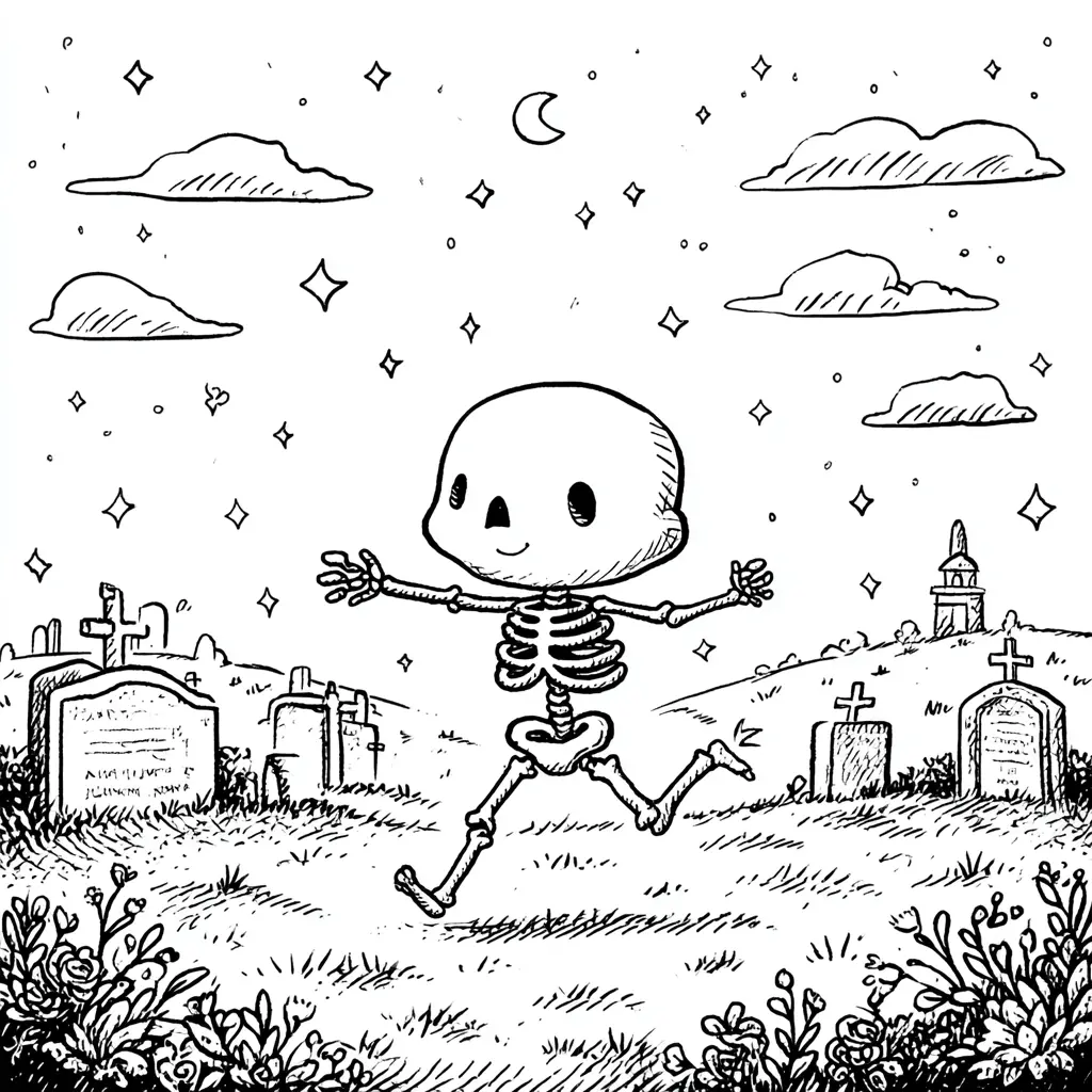 Dibujos de Halloween para colorear | PEQUEÑO ESQUELETO CORRIENDO Dibujos de Halloween para colorear | PEQUEÑO ESQUELETO CORRIENDO