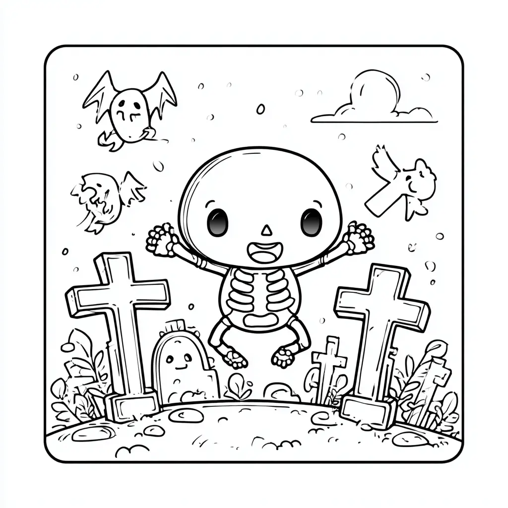 Dibujos de Halloween para colorear | PEQUEÑO ESQUELETO EN HALLOWEEN Dibujos de Halloween para colorear | PEQUEÑO ESQUELETO EN HALLOWEEN