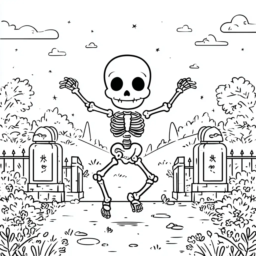 Dibujos de Halloween para colorear | ESQUELETO EN MOVIMIENTO Dibujos de Halloween para colorear | ESQUELETO EN MOVIMIENTO