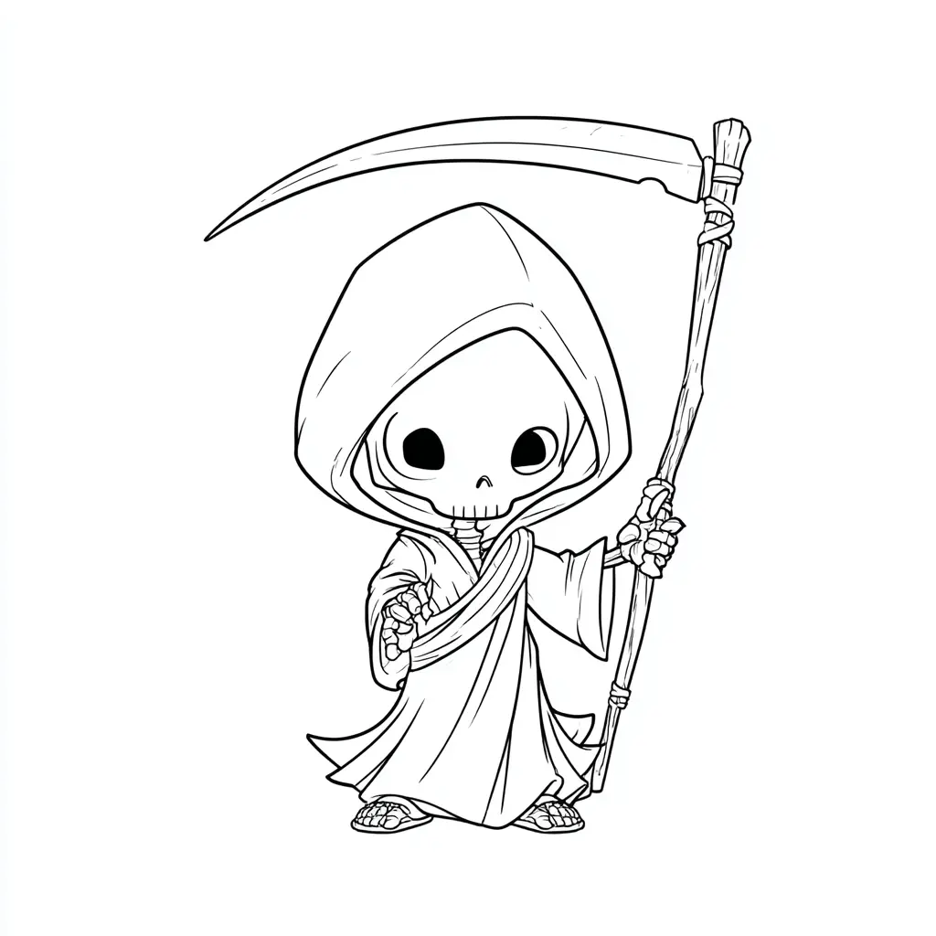 Dibujos de Halloween para colorear | LA MUERTE CON GUADAÑA Dibujos de Halloween para colorear | LA MUERTE CON GUADAÑA