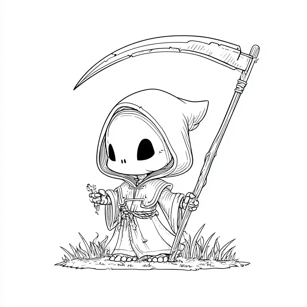 Dibujos de Halloween para colorear | LA PARCA EN LA HIERBA Dibujos de Halloween para colorear | LA PARCA EN LA HIERBA