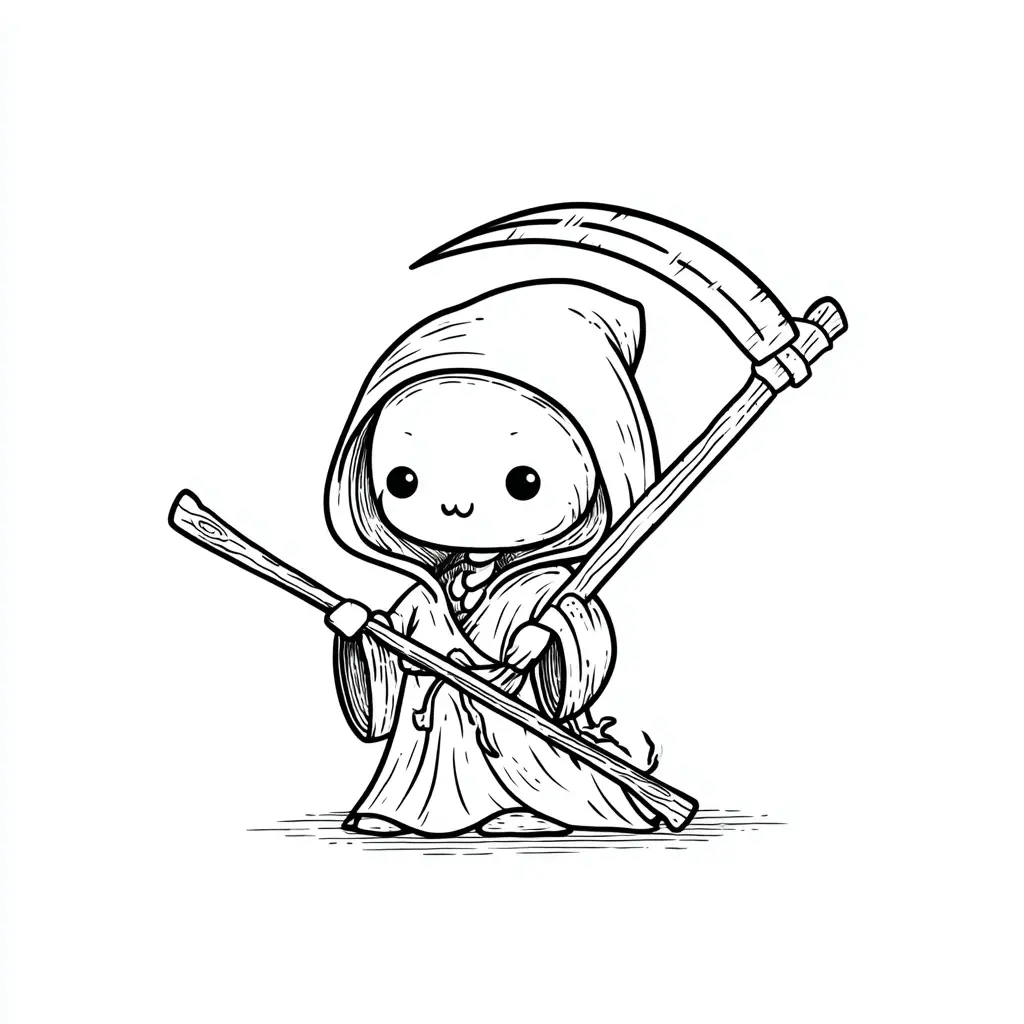 Dibujos de Halloween para colorear | LA PARCA CON GUADAÑA Dibujos de Halloween para colorear | LA PARCA CON GUADAÑA