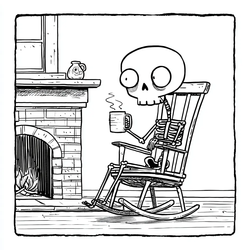 Dibujos de Halloween para colorear | ESQUELETO TOMANDO TÉ Dibujos de Halloween para colorear | ESQUELETO TOMANDO TÉ