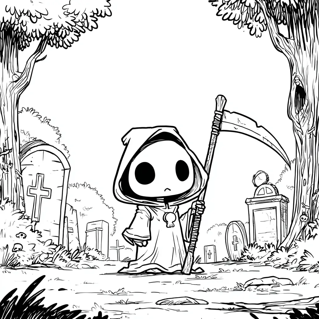 Dibujos de Halloween para colorear | LA MUERTE ENTRE LÁPIDAS Dibujos de Halloween para colorear | LA MUERTE ENTRE LÁPIDAS