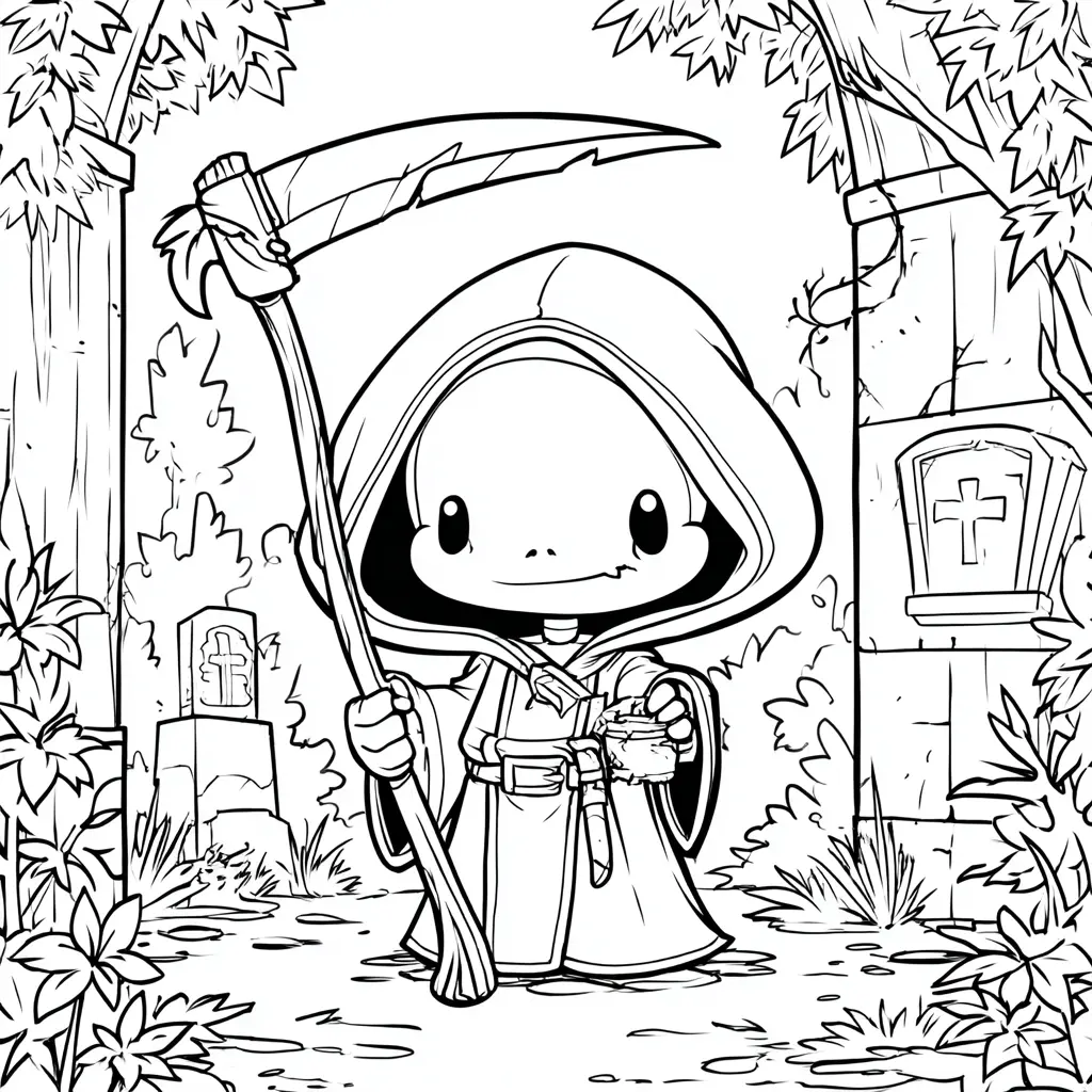 Dibujos de Halloween para colorear | LA MUERTE SONRIENTE Dibujos de Halloween para colorear | LA MUERTE SONRIENTE