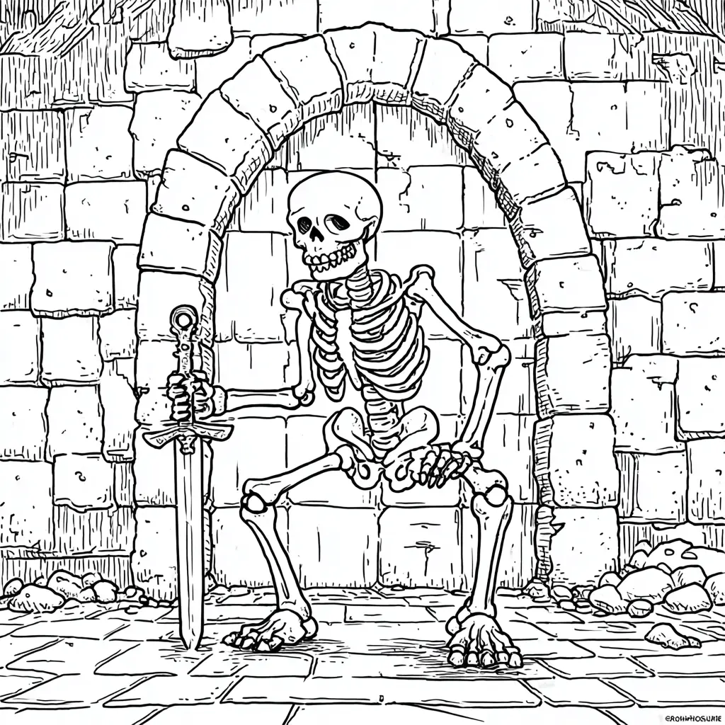 Dibujos de Halloween para colorear | EL ESQUELETO CON ESPADA Dibujos de Halloween para colorear | EL ESQUELETO CON ESPADA