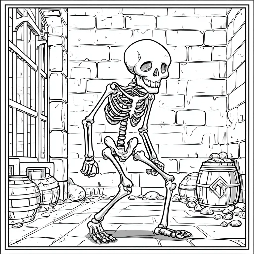 Dibujos de Halloween para colorear | ESQUELETO ENTRE MUROS Dibujos de Halloween para colorear | ESQUELETO ENTRE MUROS