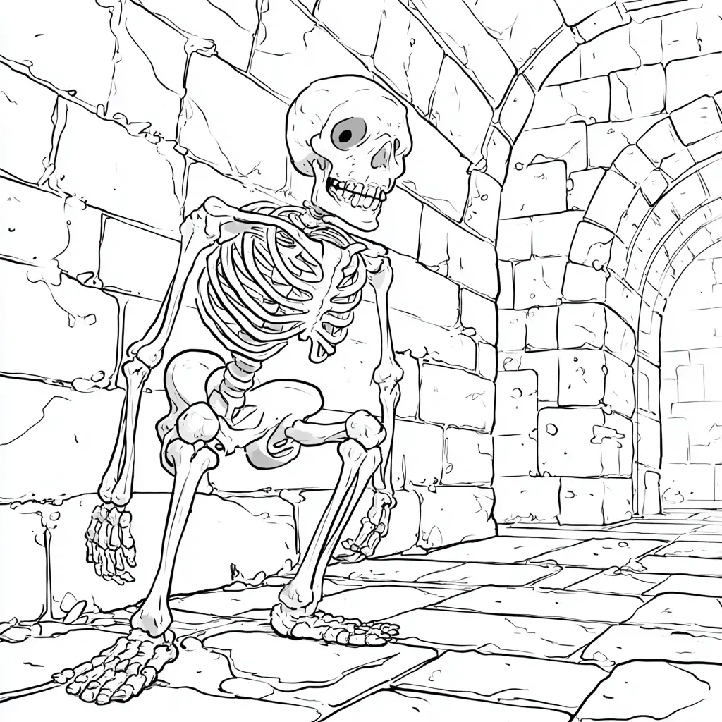 Dibujos de Halloween para colorear | ESQUELETO CANSADO Dibujos de Halloween para colorear | ESQUELETO CANSADO