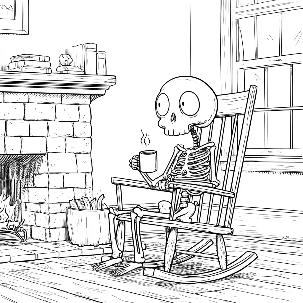 Dibujos de Halloween para colorear | ESQUELETO MECIÉNDOSE Dibujos de Halloween para colorear | ESQUELETO MECIÉNDOSE