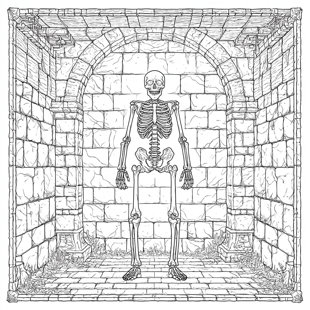 Dibujos de Halloween para colorear | ESQUELETO GUARDIÁN Dibujos de Halloween para colorear | ESQUELETO GUARDIÁN