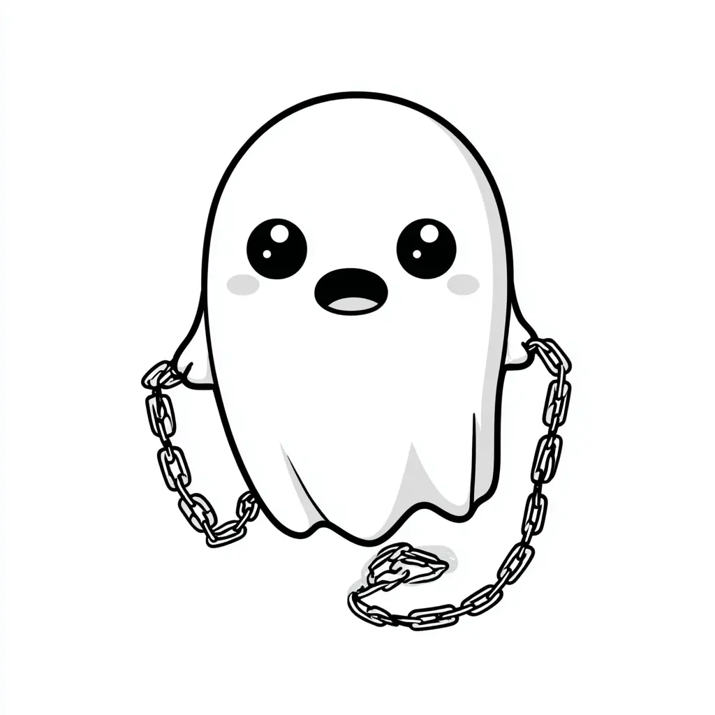 Dibujos de Halloween para colorear | FANTASMA CON CADENAS Dibujos de Halloween para colorear | FANTASMA CON CADENAS