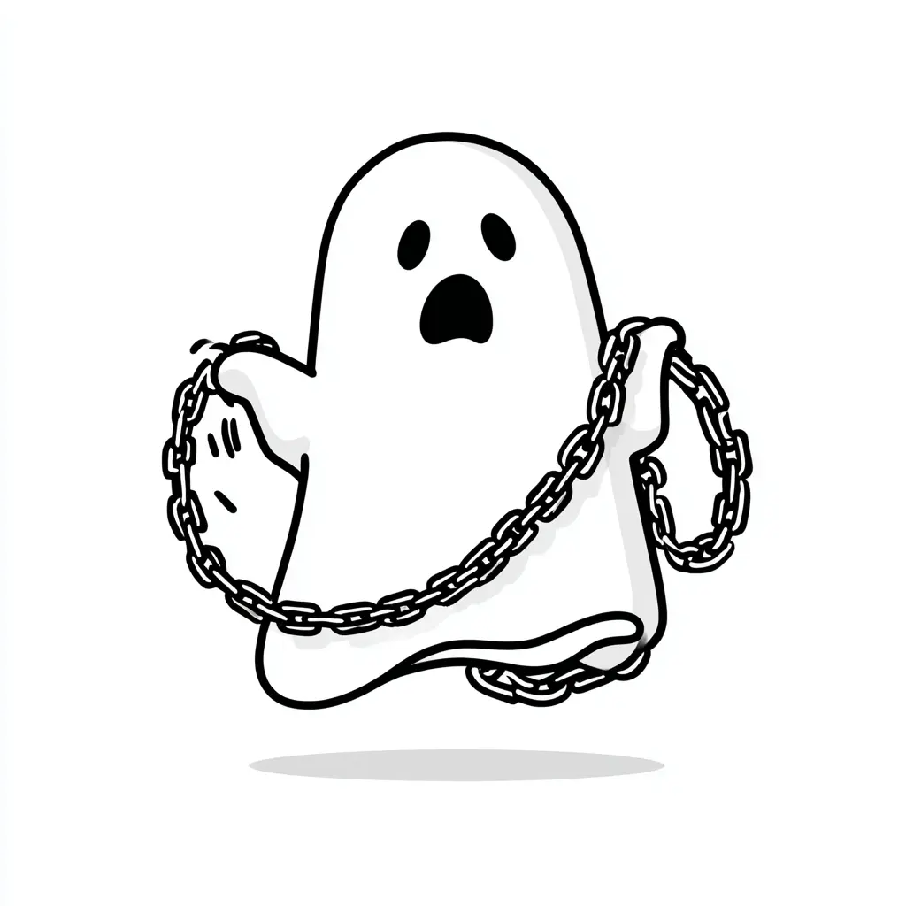 Dibujos de Halloween para colorear | FANTASMA ATADO Dibujos de Halloween para colorear | FANTASMA ATADO