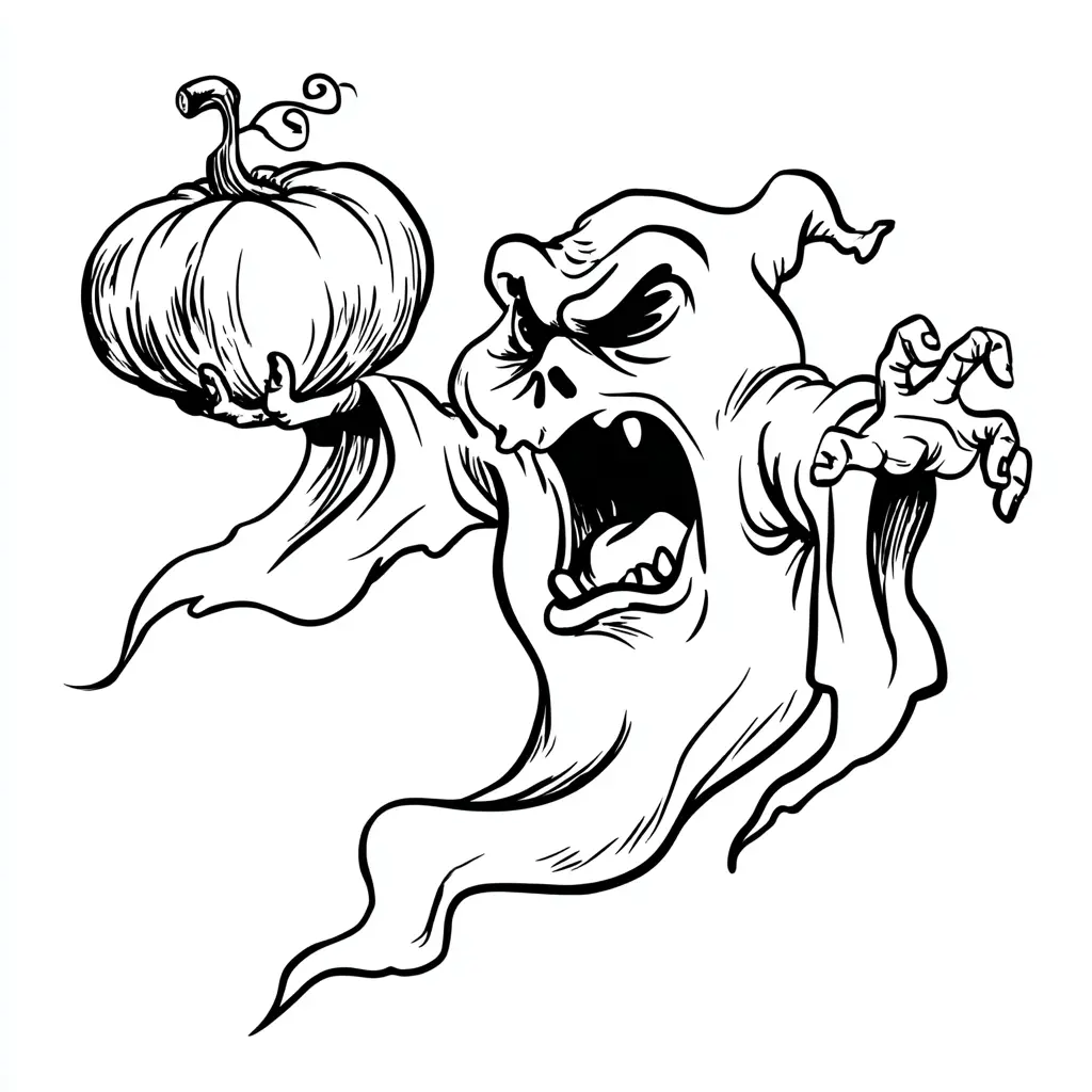 Dibujos de Halloween para colorear | FANTASMA ENFURECIDO Dibujos de Halloween para colorear | FANTASMA ENFURECIDO
