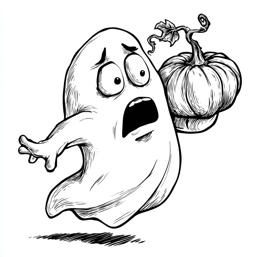 Dibujos de Halloween para colorear | FANTASMA CON CALABAZA Dibujos de Halloween para colorear | FANTASMA CON CALABAZA