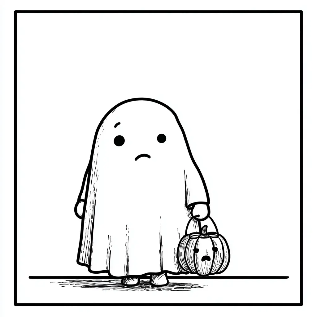 Dibujos de Halloween para colorear | FANTASMA Y SU CALABAZA Dibujos de Halloween para colorear | FANTASMA Y SU CALABAZA