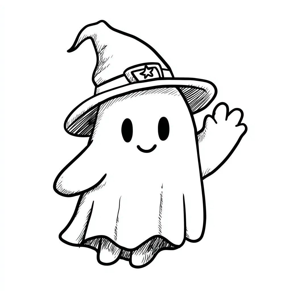 Dibujos de Halloween para colorear | FANTASMA BRUJA Dibujos de Halloween para colorear | FANTASMA BRUJA