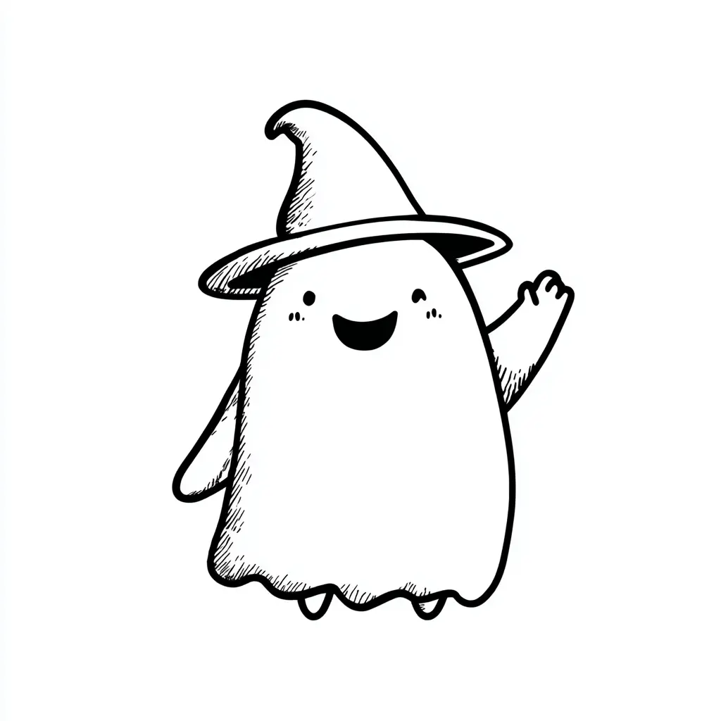 Dibujos de Halloween para colorear | FANTASMA SALUDANDO Dibujos de Halloween para colorear | FANTASMA SALUDANDO