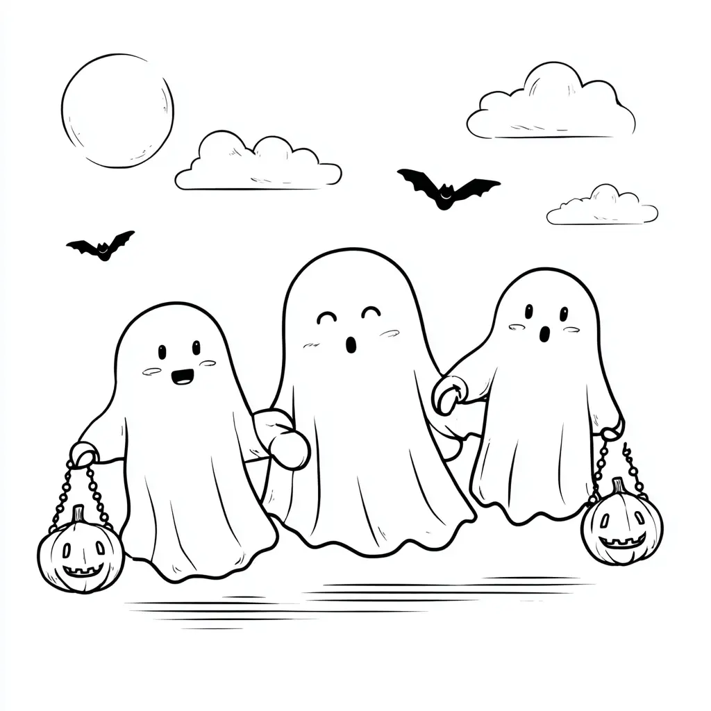 Dibujos de Halloween para colorear | VIAJE DE FANTASMAS Dibujos de Halloween para colorear | VIAJE DE FANTASMAS