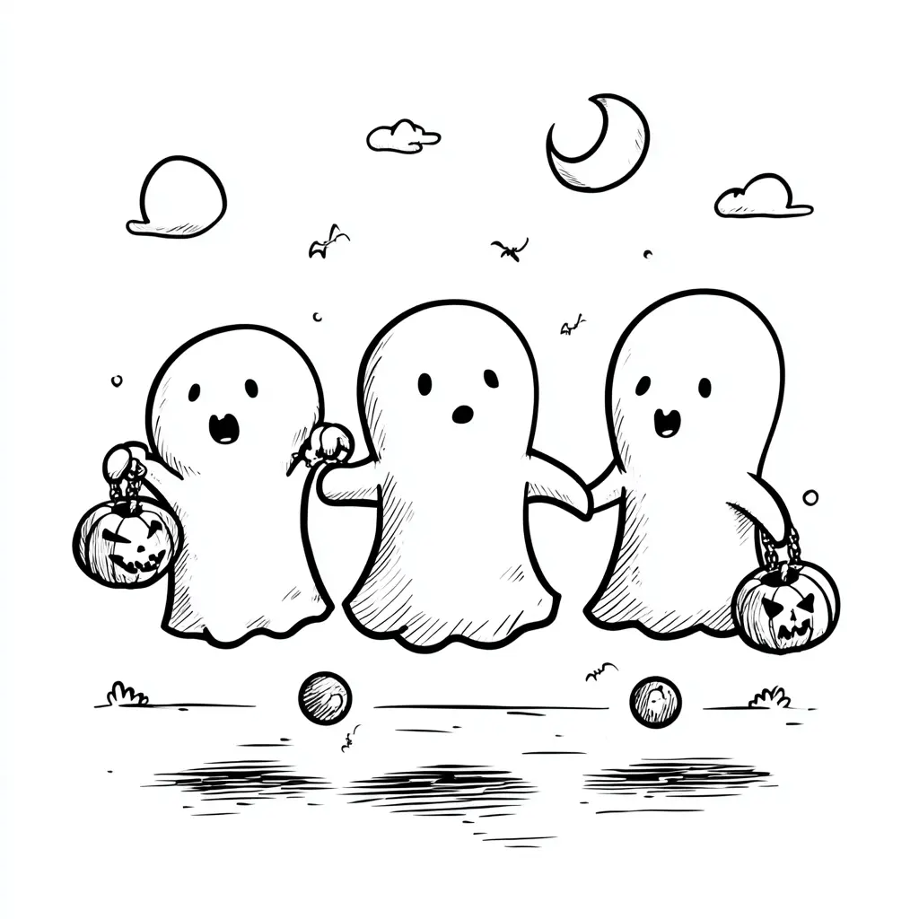 Dibujos de Halloween para colorear | FANTASMAS EN LA NOCHE HALLOWEEN Dibujos de Halloween para colorear | FANTASMAS EN LA NOCHE HALLOWEEN