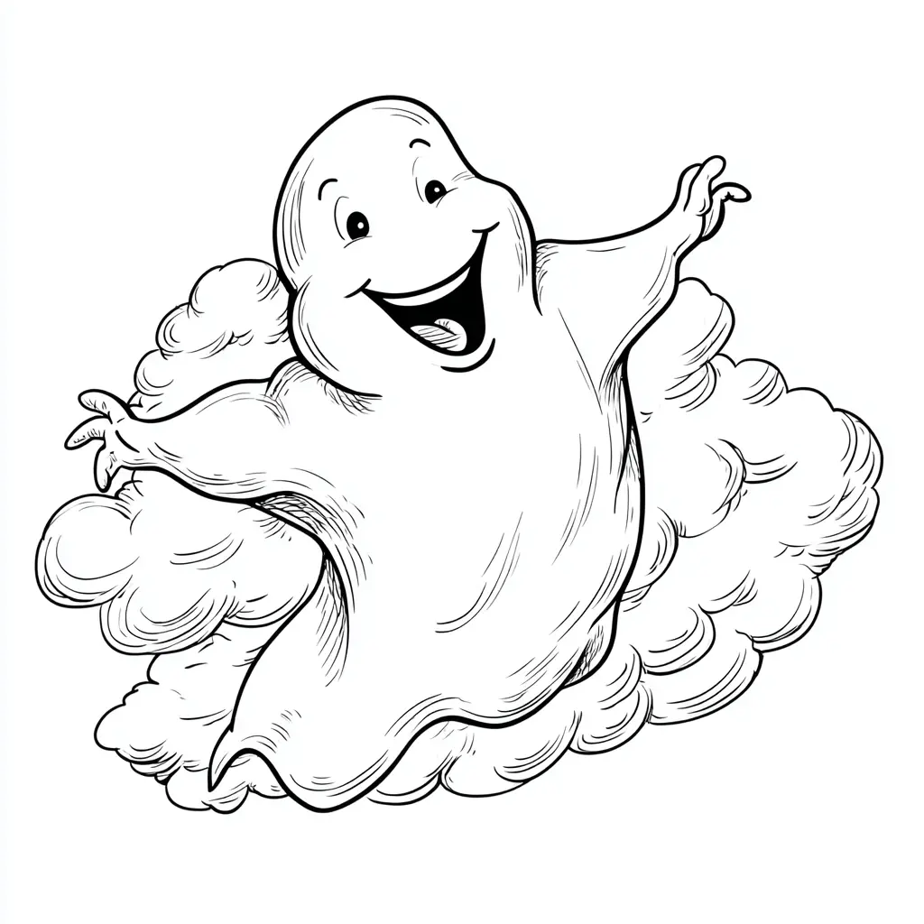 Dibujos de Halloween para colorear | FANTASMA EN LA NUBE Dibujos de Halloween para colorear | FANTASMA EN LA NUBE