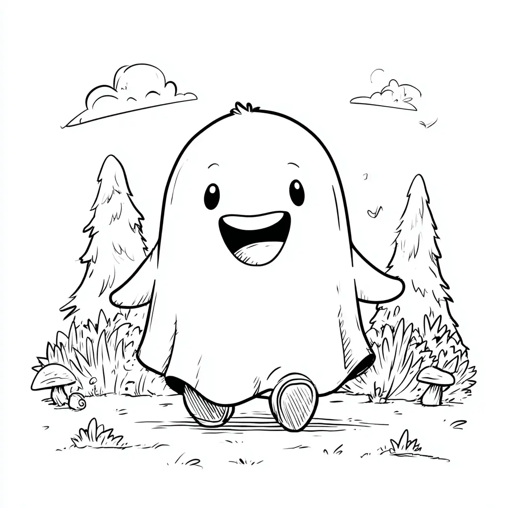 Dibujos de Halloween para colorear | FANTASMA EN EL BOSQUE Dibujos de Halloween para colorear | FANTASMA EN EL BOSQUE