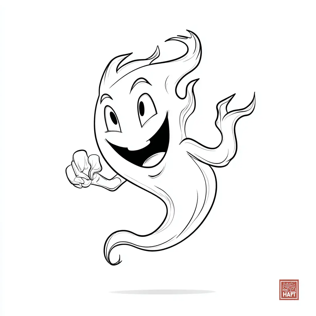 Dibujos de Halloween para colorear | FANTASMA FUEGO Dibujos de Halloween para colorear | FANTASMA FUEGO