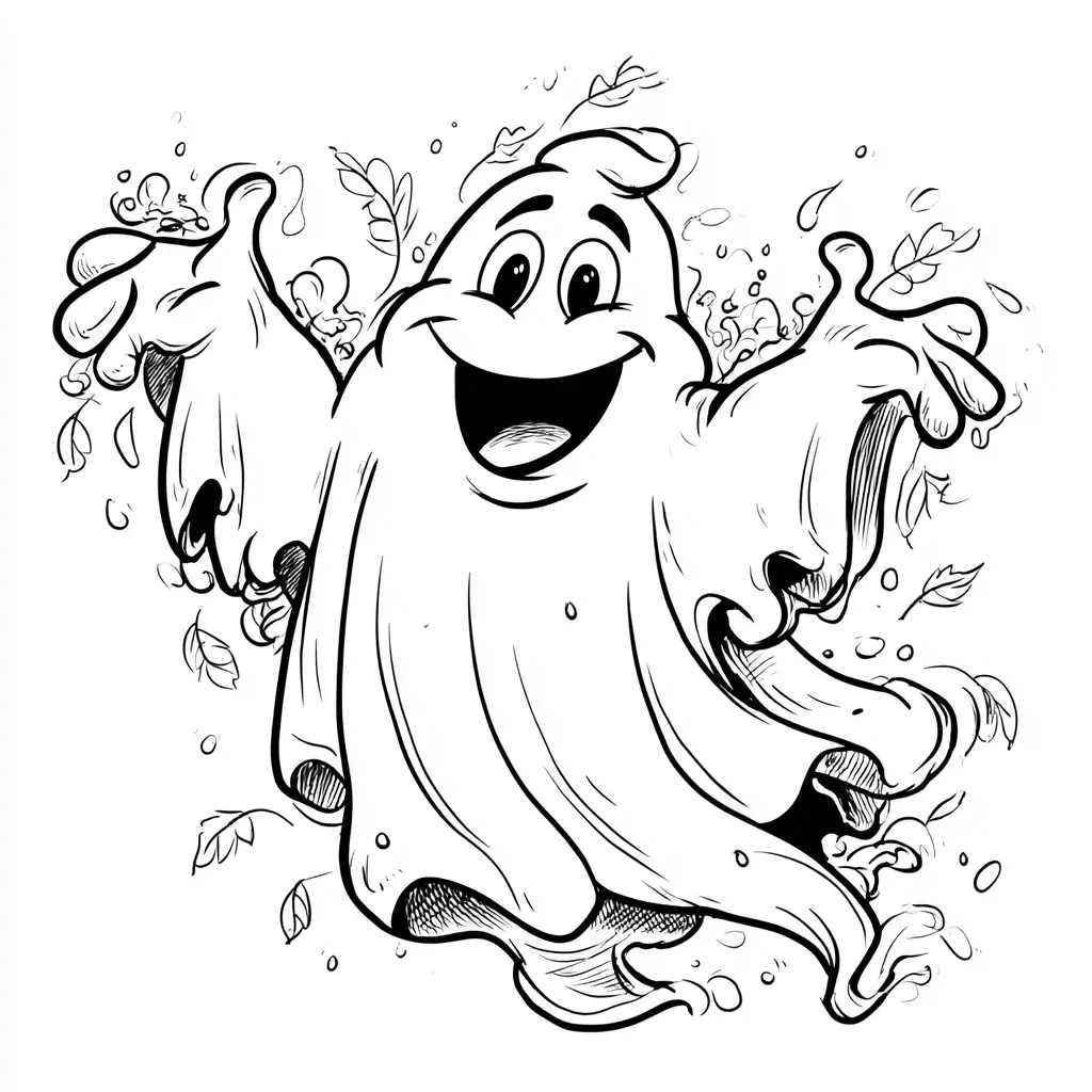 Dibujos de Halloween para colorear | FANTASMA ALEGRE Dibujos de Halloween para colorear | FANTASMA ALEGRE