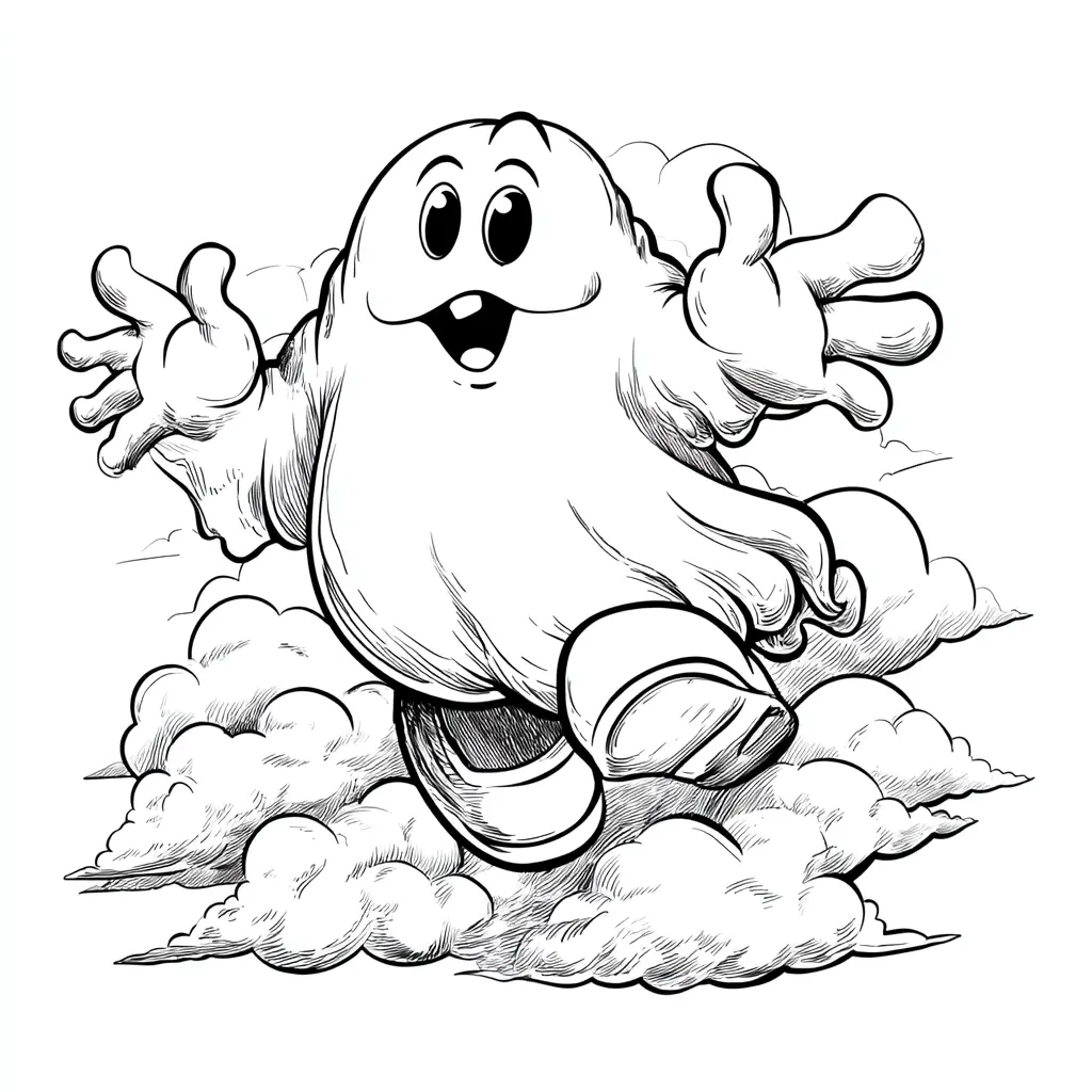 Dibujos de Halloween para colorear | FANTASMA SOBRE NUBES Dibujos de Halloween para colorear | FANTASMA SOBRE NUBES