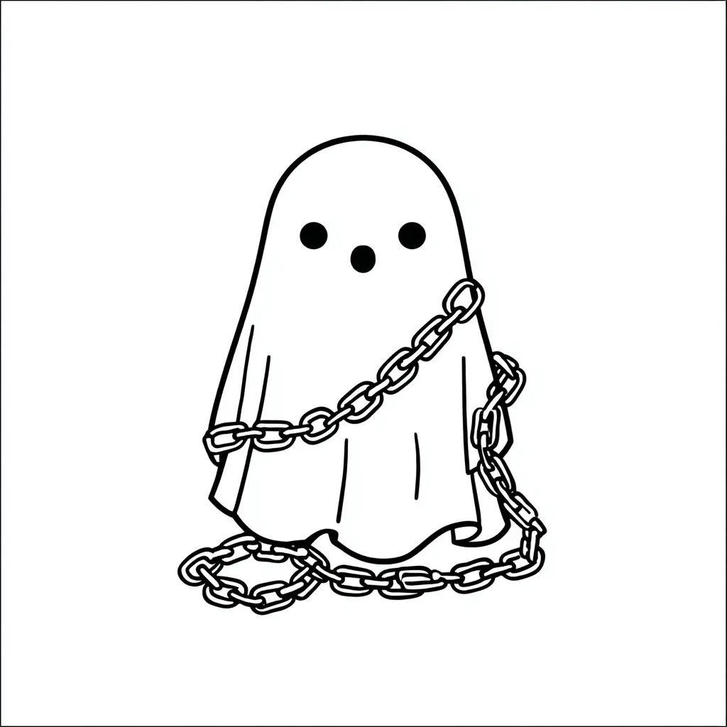 Dibujos de Halloween para colorear | FANTASMA ENCADENADO Dibujos de Halloween para colorear | FANTASMA ENCADENADO