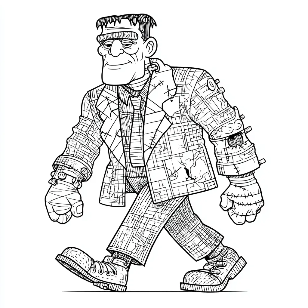 Dibujos de Halloween para colorear | FRANKENSTEIN MODERNO Dibujos de Halloween para colorear | FRANKENSTEIN MODERNO