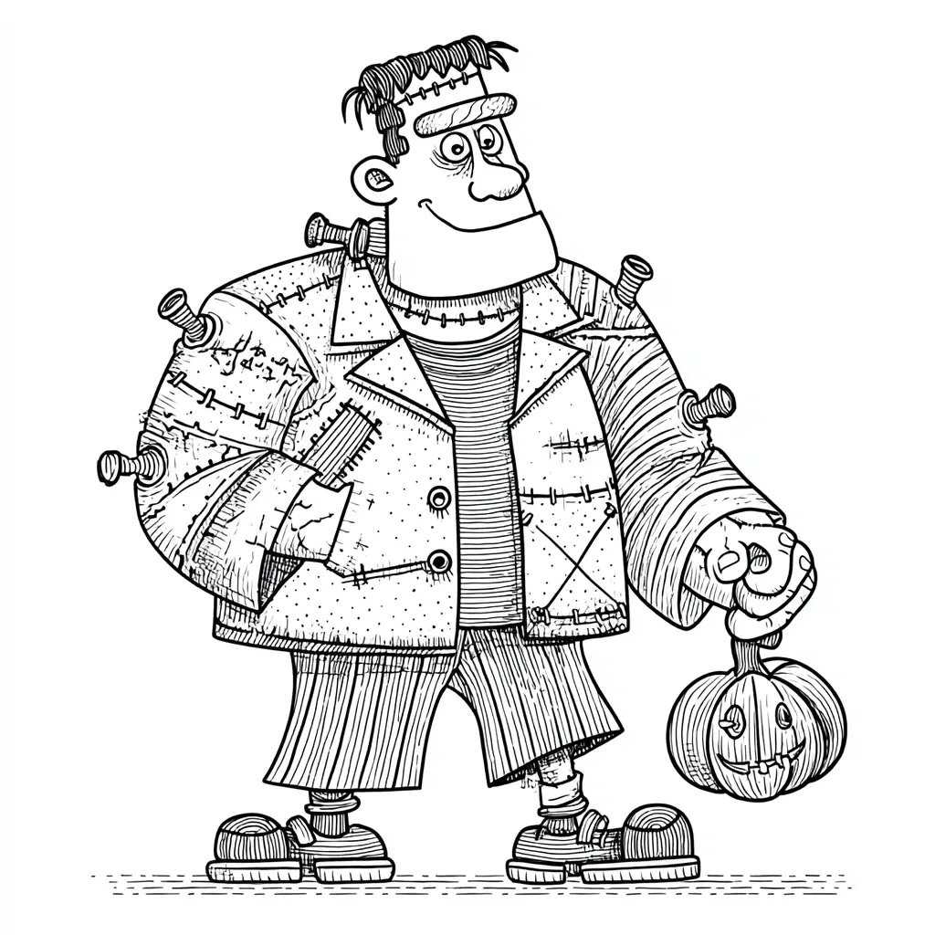 Dibujos de Halloween para colorear | FRANKENSTEIN EN HALLOWEEN Dibujos de Halloween para colorear | FRANKENSTEIN EN HALLOWEEN