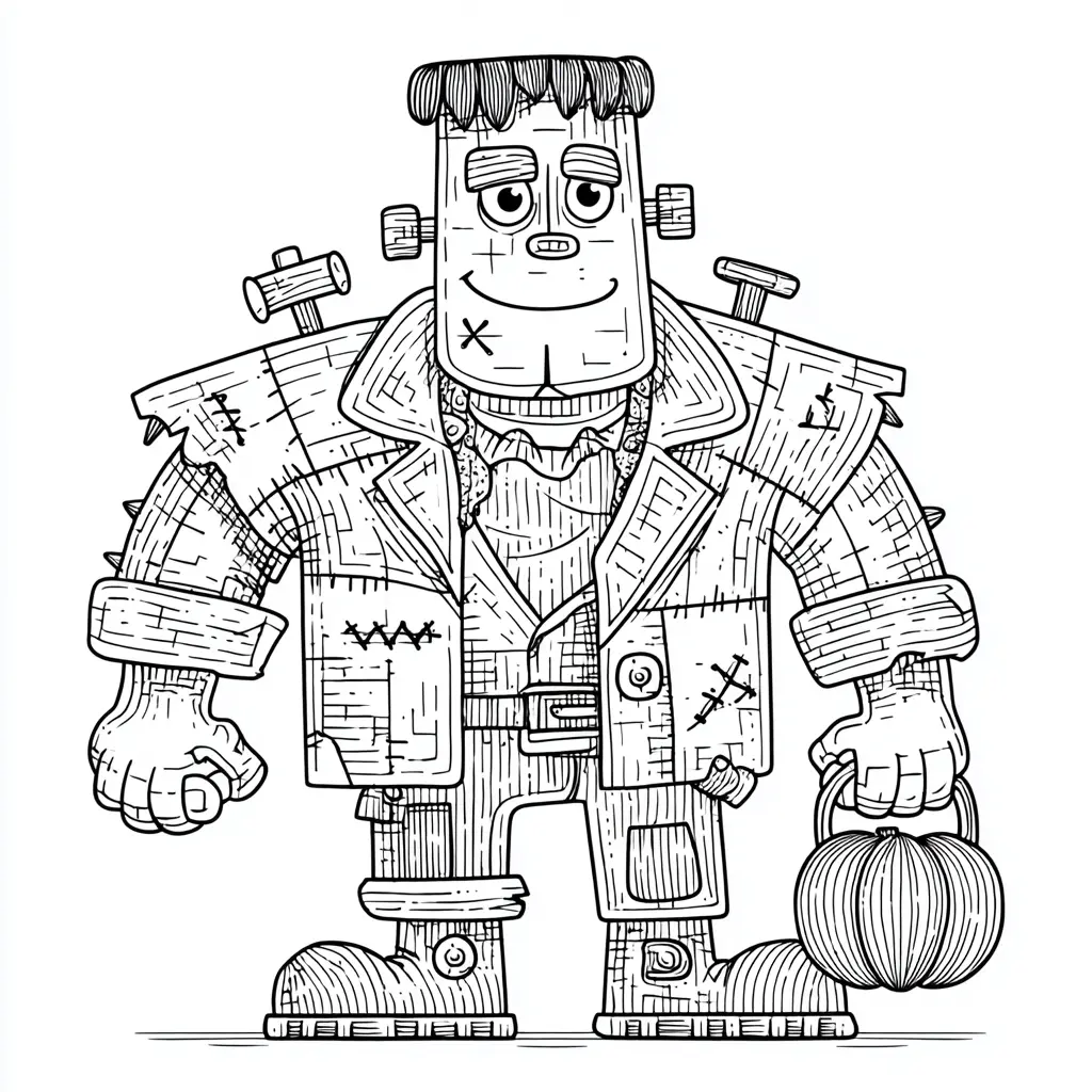 Dibujos de Halloween para colorear | FRANKENSTEIN GEOMÉTRICO Dibujos de Halloween para colorear | FRANKENSTEIN GEOMÉTRICO