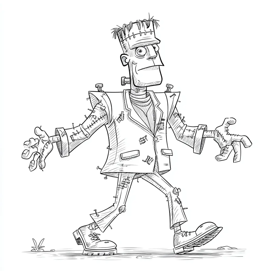 Dibujos de Halloween para colorear | FRANKENSTEIN EN COSTURAS Dibujos de Halloween para colorear | FRANKENSTEIN EN COSTURAS