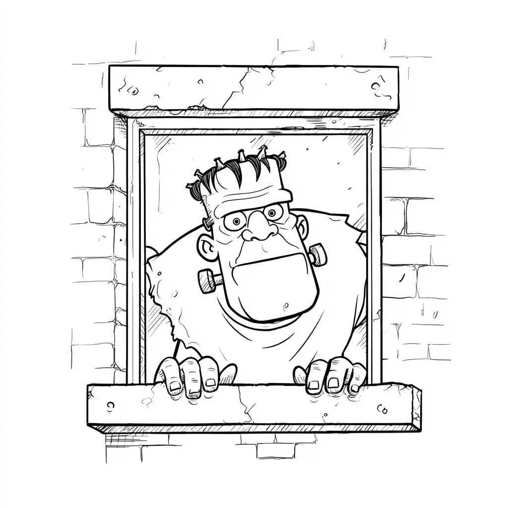 Dibujos de Halloween para colorear | FRANKENSTEIN ENCERRADO Dibujos de Halloween para colorear | FRANKENSTEIN ENCERRADO