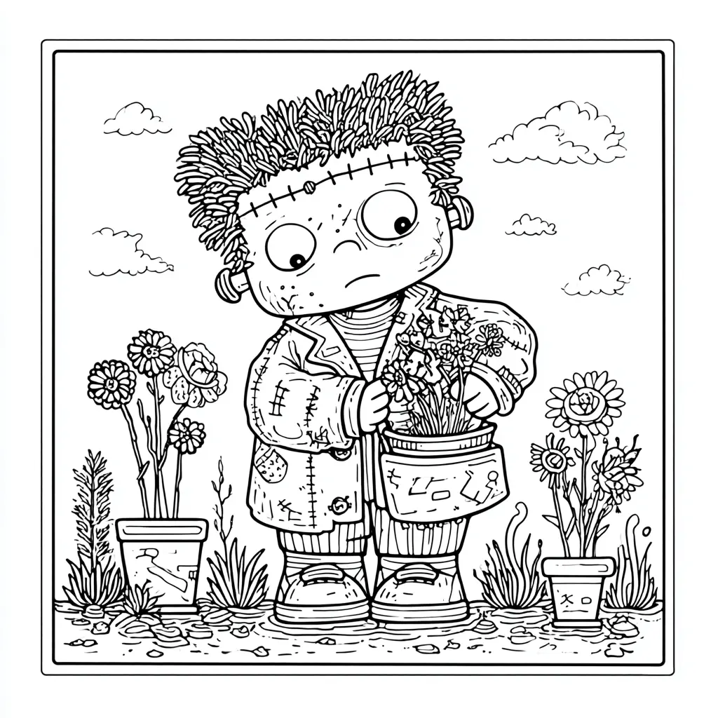 Dibujos de Halloween para colorear | FRANKENSTEIN EN EL CAMPO Dibujos de Halloween para colorear | FRANKENSTEIN EN EL CAMPO