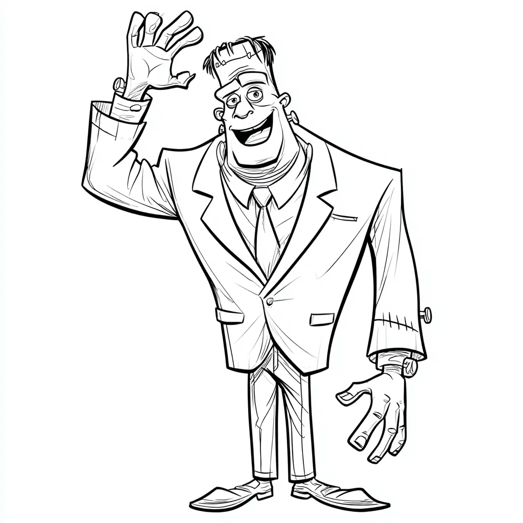 Dibujos de Halloween para colorear | FRANKENSTEIN SALUDANDO Dibujos de Halloween para colorear | FRANKENSTEIN SALUDANDO