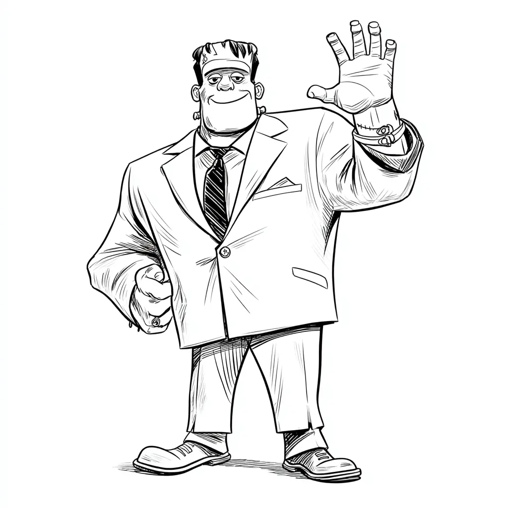 Dibujos de Halloween para colorear | FRANKENSTEIN CON TRAJE Dibujos de Halloween para colorear | FRANKENSTEIN CON TRAJE