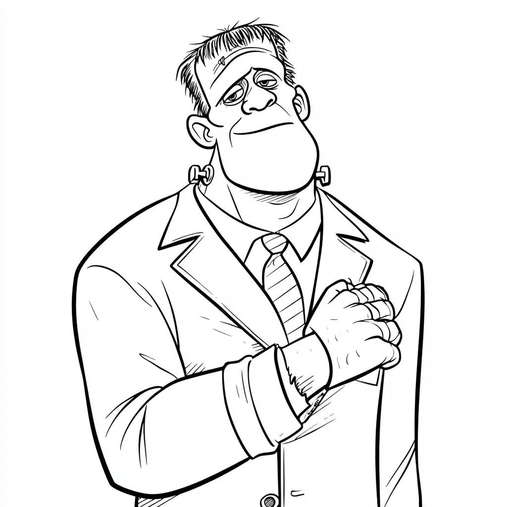 Dibujos de Halloween para colorear | FRANKENSTEIN SONRIENTE Dibujos de Halloween para colorear | FRANKENSTEIN SONRIENTE