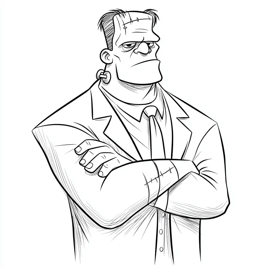 Dibujos de Halloween para colorear | FRANKENSTEIN SERIO Dibujos de Halloween para colorear | FRANKENSTEIN SERIO