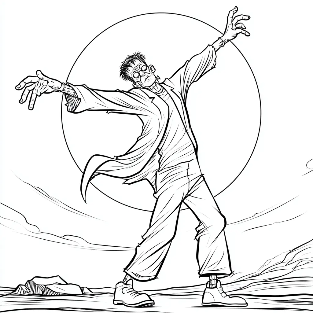 Dibujos de Halloween para colorear | FRANKENSTEIN EN LA NOCHE Dibujos de Halloween para colorear | FRANKENSTEIN EN LA NOCHE