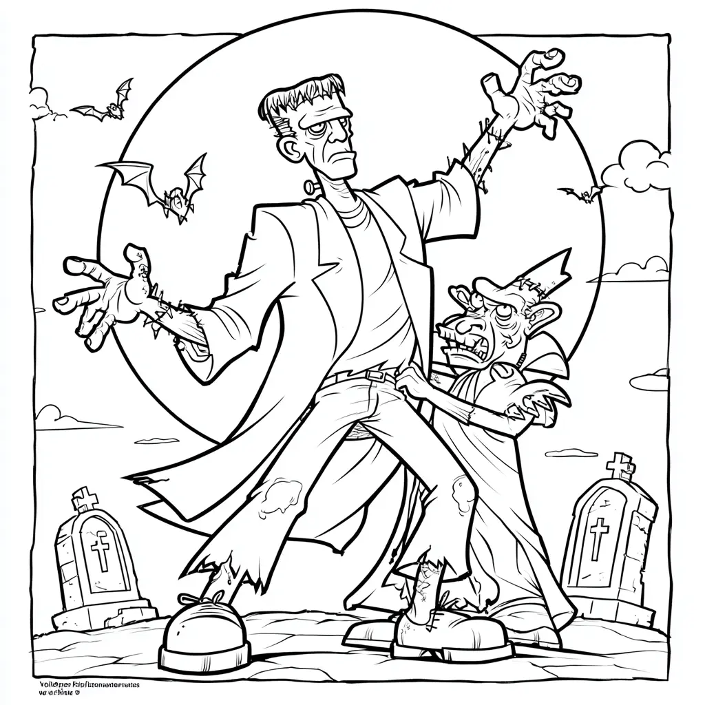 Dibujos de Halloween para colorear | FRANKENSTEIN Y EL MONSTRUO Dibujos de Halloween para colorear | FRANKENSTEIN Y EL MONSTRUO