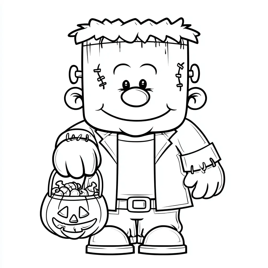Dibujos de Halloween para colorear | FRANKENSTEIN GRACIOSO Dibujos de Halloween para colorear | FRANKENSTEIN GRACIOSO